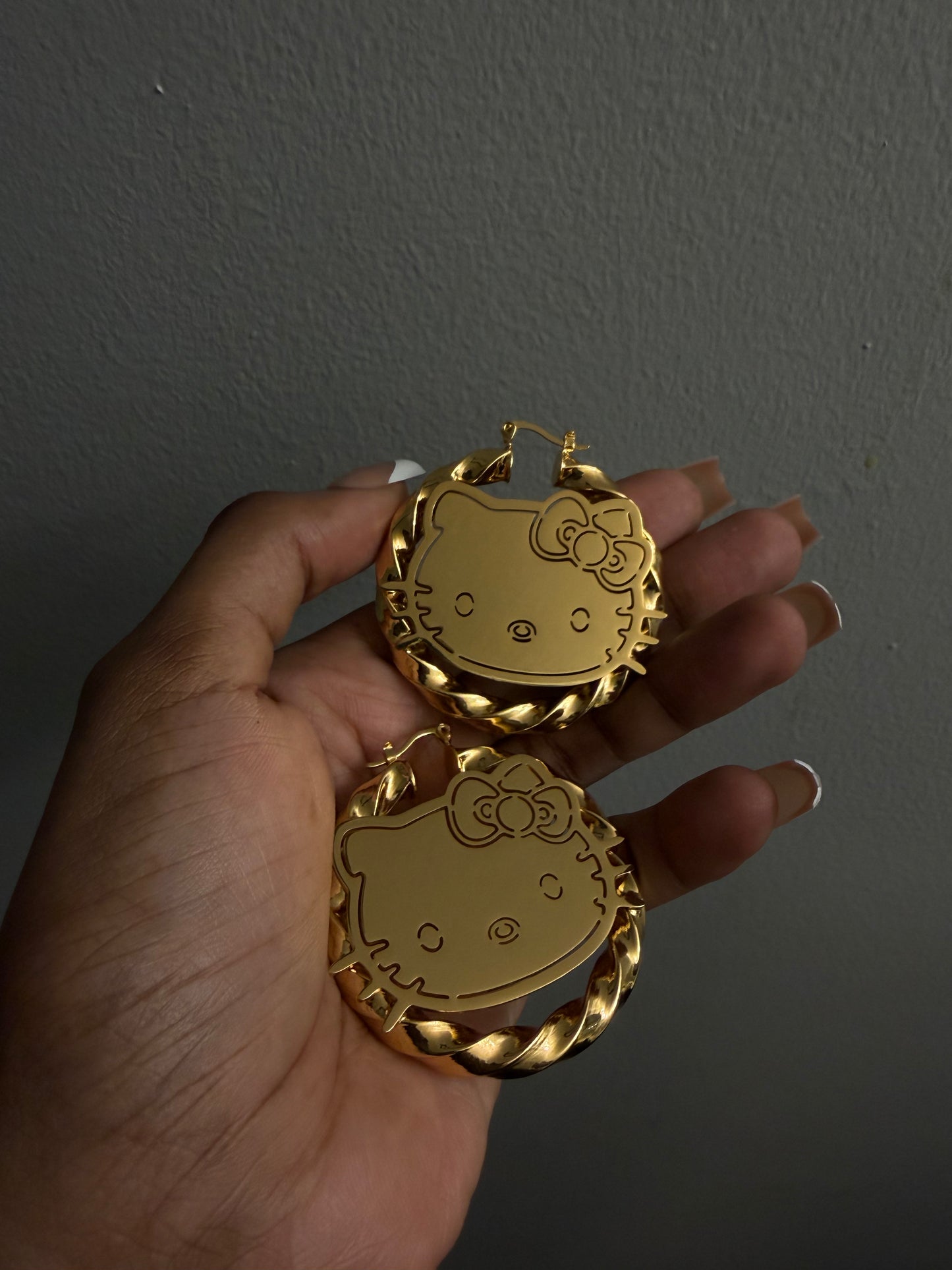 Hello Kitty Gold Statement Hoops